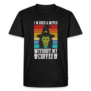 I'm such a witch without my coffee - Men's Premium Organic T-Shirt - black - Front - Nico (187cm)