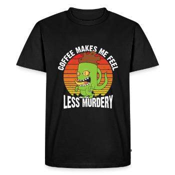 Le café me rend moins meurtrier - T-shirt Premium bio Homme - noir - Devant - Nico (187cm)