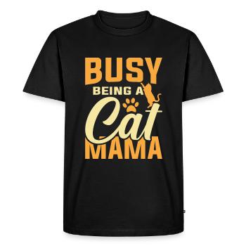 Engagée dans le fait d’être une maman chat - T-shirt Premium bio Homme - noir - Devant - Nico (187cm)