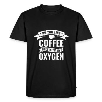 Aimez-vous le café uniquement avec mon oxygène? - T-shirt Premium bio Homme - noir - Devant - Nico (187cm)