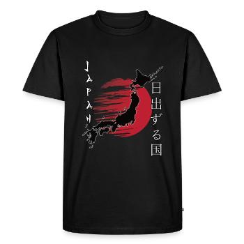 Japon - Terre du soleil levant japonais - T-shirt Premium bio Homme - noir - Devant - Nico (187cm)