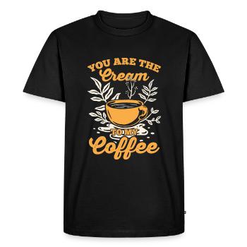 Tu es la cerise sur le gâteau de mon café - T-shirt Premium bio Homme - noir - Devant - Nico (187cm)