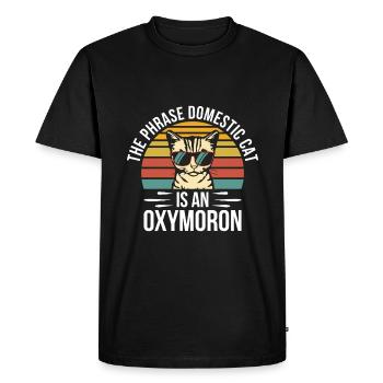 L’expression chat domestique est un oxymore - T-shirt Premium bio Homme - noir - Devant - Nico (187cm)