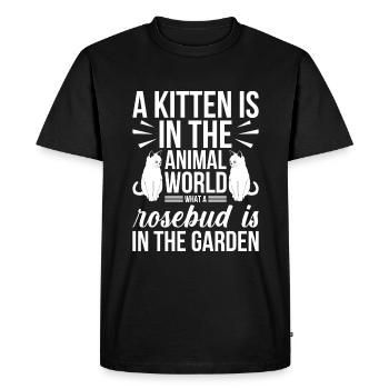 Un chaton est dans le monde animal - T-shirt Premium bio Homme - noir - Devant - Nico (187cm)