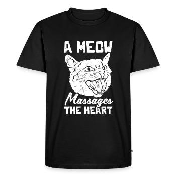 A meau massages the heart - Men's Premium Organic T-Shirt - black - Front - Nico (187cm)