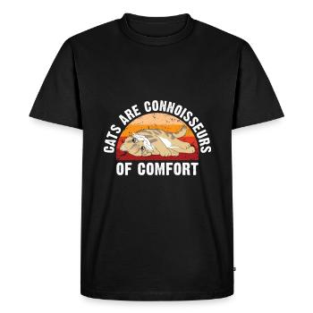 Les chats sont des connaisseurs de confort - T-shirt Premium bio Homme - noir - Devant - Nico (187cm)