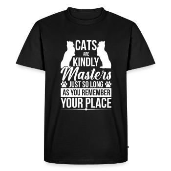 Les chats sont des maîtres amicaux - T-shirt Premium bio Homme - noir - Devant - Nico (187cm)