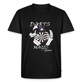 Dart Design dans un style mystique, Dart Magic Game, - T-shirt Premium bio Homme - noir - Devant - Nico (187cm)