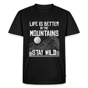 Randonnée, alpinisme - la vie à la montagne - T-shirt Premium bio Homme - noir - Devant - Nico (187cm)