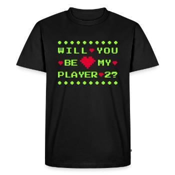 SEREZ-VOUS MON JOUEUR 2 - SE MARIER - DEMANDE EN MARIAGE - T-shirt Premium bio Homme - noir - Devant - Nico (187cm)