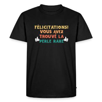 Humour Beauf - Design Amusant pour Homme - T-shirt Premium bio Homme - noir - Devant - Nico (187cm)