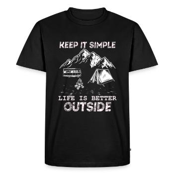 Camping Camper Keep it Simple Vintage - T-shirt Premium bio Homme - noir - Devant - Nico (187cm)