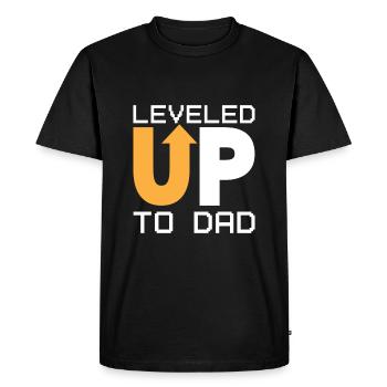 Dad Level Unlocked - Level up to Daddy Loading - Men's Premium Organic T-Shirt - black - Front - Nico (187cm)
