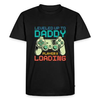 Dad Level Unlocked - Niveau jusqu’à Daddy Loading - T-shirt Premium bio Homme - noir - Devant - Nico (187cm)