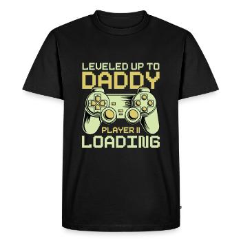 Dad Level Unlocked - Level up to Daddy Loading - Men's Premium Organic T-Shirt - black - Front - Nico (187cm)
