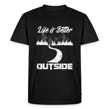La vie de randonnée est meilleure Randonnée extérieure Vintage - T-shirt Premium bio Homme - noir - Devant - Nico (187cm)
