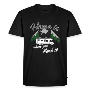 Camping camping-car drôle de dicton - T-shirt Premium bio Homme - noir - Devant - Nico (187cm)
