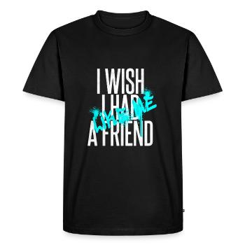 I wish, i had a friend, like me - Label 126 - Men's Premium Organic T-Shirt - black - Front - Nico (187cm)