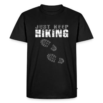 Randonnée pédestre Continuez à faire de la randonnée vintage - T-shirt Premium bio Homme - noir - Devant - Nico (187cm)