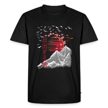 Japan Vintage japanische Kunst - Männer Premium Bio T-Shirt - Schwarz - Vorne - Nico (187cm)