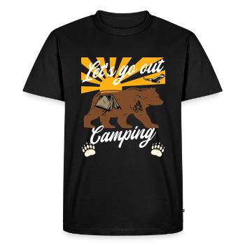Camping Sortons Campeur drôle de dicton - T-shirt Premium bio Homme - noir - Devant - Nico (187cm)