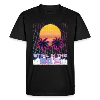 Retro Synthwave 80s Vintage Streetwear - T-shirt Premium bio Homme - noir - Devant - Nico (187cm)