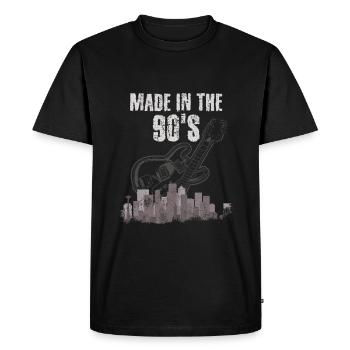 Anniversaire années 90 drôle disant vintage - T-shirt Premium bio Homme - noir - Devant - Nico (187cm)