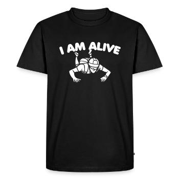 Parachutisme parachutiste - T-shirt Premium bio Homme - noir - Devant - Nico (187cm)