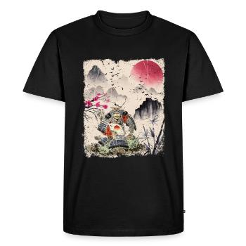 Japon Vintage Esthétique Art japonais - T-shirt Premium bio Homme - noir - Devant - Nico (187cm)