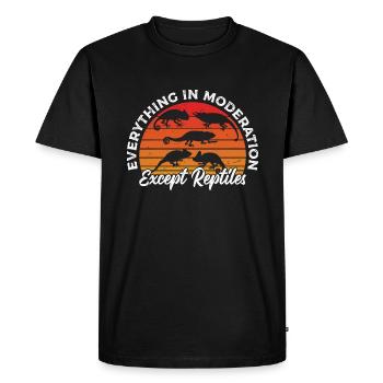 Tout avec modération sauf les reptiles - T-shirt Premium bio Homme - noir - Devant - Nico (187cm)