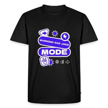 Warning: Dad Joke Mode - Men's Premium Organic T-Shirt - black - Front - Nico (187cm)