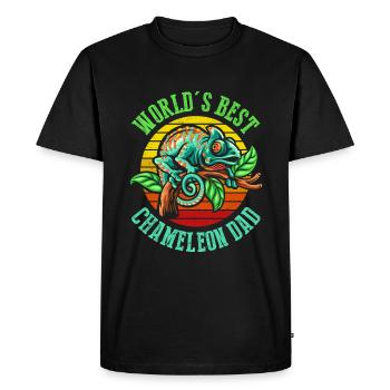 World's Best Chameleon Dad T-Shirt in the World - Men's Premium Organic T-Shirt - black - Front - Nico (187cm)