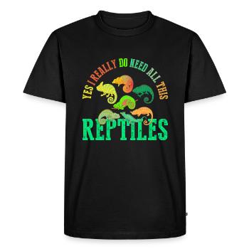 Oui, j’ai vraiment besoin de tous ces reptiles - T-shirt Premium bio Homme - noir - Devant - Nico (187cm)
