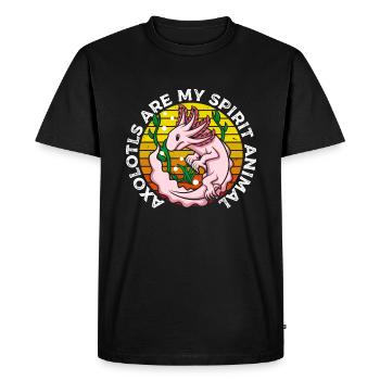 Les axolotls sont mon animal T-shirt - T-shirt Premium bio Homme - noir - Devant - Nico (187cm)