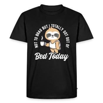 Ne pas se vanter, T-shirt paresseux mignon - T-shirt Premium bio Homme - noir - Devant - Nico (187cm)