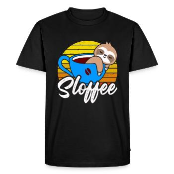 Sloffee en t-shirt rétro - T-shirt Premium bio Homme - noir - Devant - Nico (187cm)