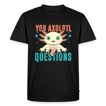 Vous Axolotl Questions T-shirt Questions - T-shirt Premium bio Homme - noir - Devant - Nico (187cm)