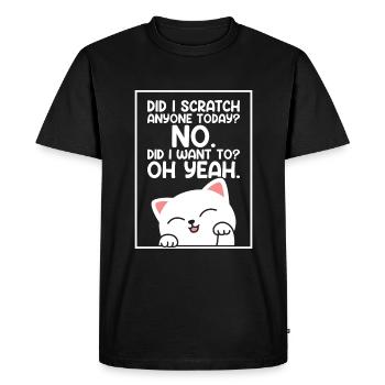 Est-ce que j’ai griffé quelqu’un aujourd’hui ? - T-shirt Premium bio Homme - noir - Devant - Nico (187cm)