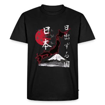 Japon Vintage Terre du Soleil Levant - T-shirt Premium bio Homme - noir - Devant - Nico (187cm)