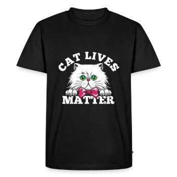 Compter la vie des chats - T-shirt Premium bio Homme - noir - Devant - Nico (187cm)