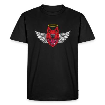 Devil Bull Terrier Dog T-Shirt - Men's Premium Organic T-Shirt - black - Front - Nico (187cm)