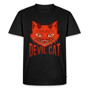 Chat du diable T-shirt - T-shirt Premium bio Homme - noir - Devant - Nico (187cm)