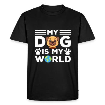 Mon chien, c’est mon monde - T-shirt Premium bio Homme - noir - Devant - Nico (187cm)