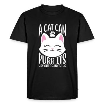 A cat can pull itself out of anything - Men's Premium Organic T-Shirt - black - Front - Nico (187cm)