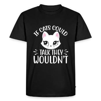 Si les chats pouvaient parler, ils ne le feraient pas - T-shirt Premium bio Homme - noir - Devant - Nico (187cm)