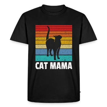 Maman chat - T-shirt Premium bio Homme - noir - Devant - Nico (187cm)