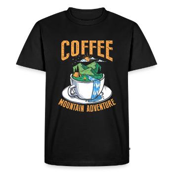 Aventure dans la montagne du café - T-shirt Premium bio Homme - noir - Devant - Nico (187cm)