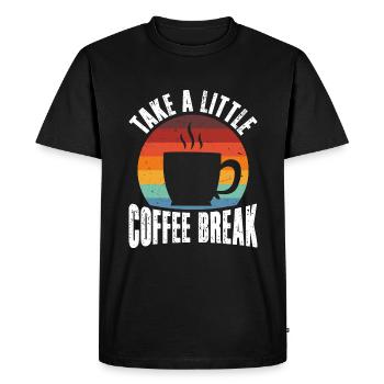 Prenez une petite pause-café rétro - T-shirt Premium bio Homme - noir - Devant - Nico (187cm)