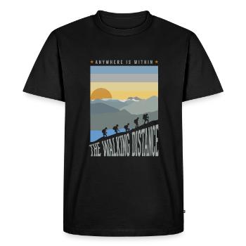 Anywhere is within the walking distance - Men's Premium Organic T-Shirt - black - Front - Nico (187cm)