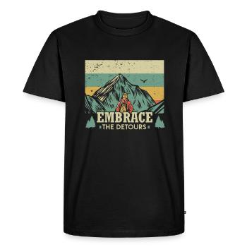 Embrace the detours - Men's Premium Organic T-Shirt - black - Front - Nico (187cm)